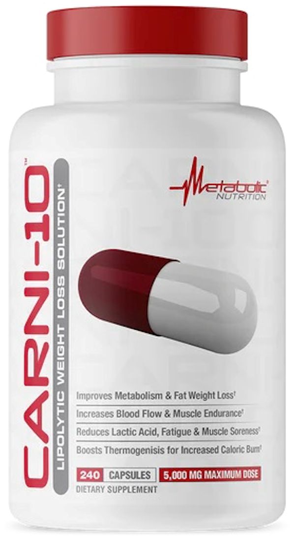 Metabolic Nutrition Carni-10 Non-Stim Fat Burner 240 CapsulesLowcostvitamin.com