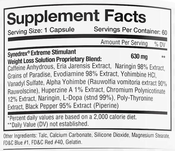 Metabolic Nutrition Synedrex Fat Burner 60 caps Free Leanx4|Lowcostvitamin.com|Appetite Control