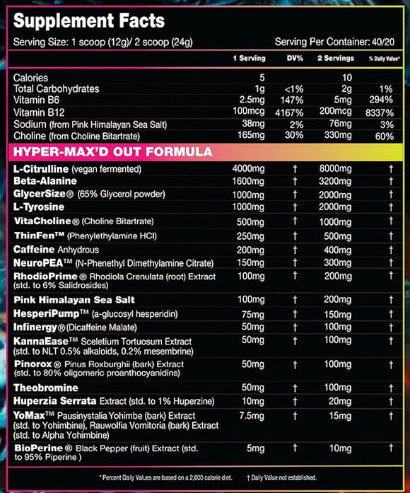 Performax Labs HyperMax'D Out Pre-Workout 40 Servings|Lowcostvitamin.com|Pre-Workout