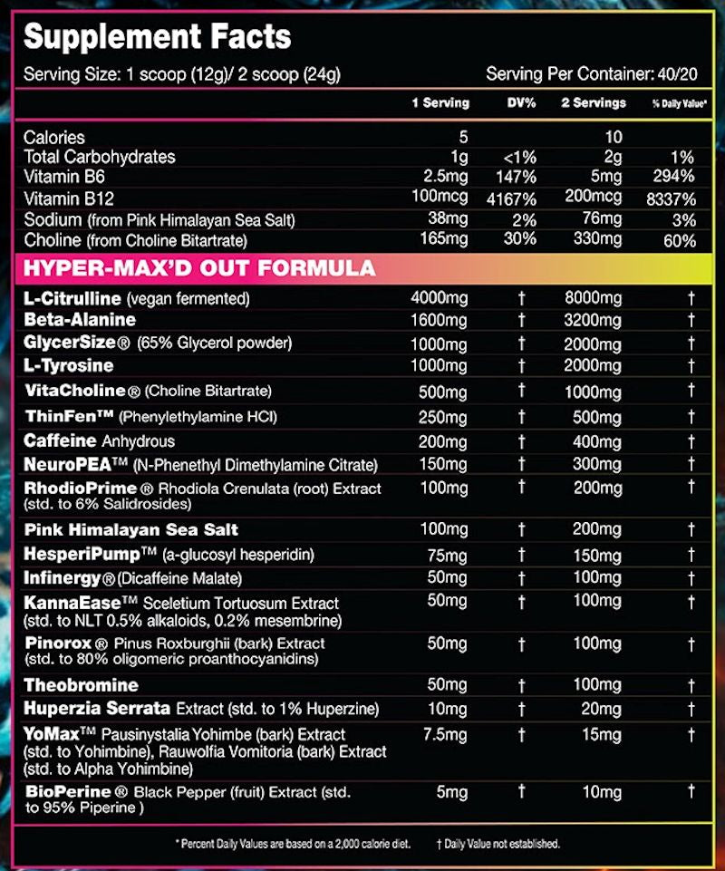 Performax Labs HyperMax'D Out Pre-Workout 40 Servings|Lowcostvitamin.com