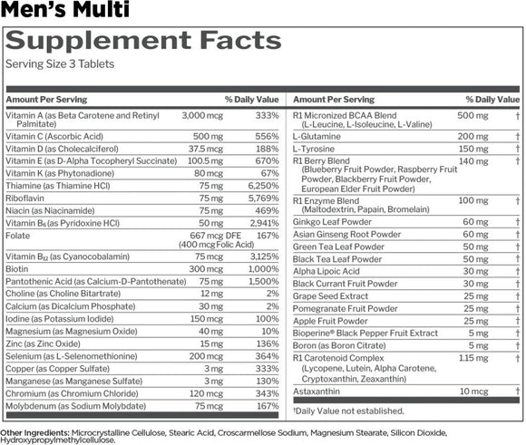 Rule One Men's Train Daily Multi 180 tabs|Lowcostvitamin.com|Multi Vitamin