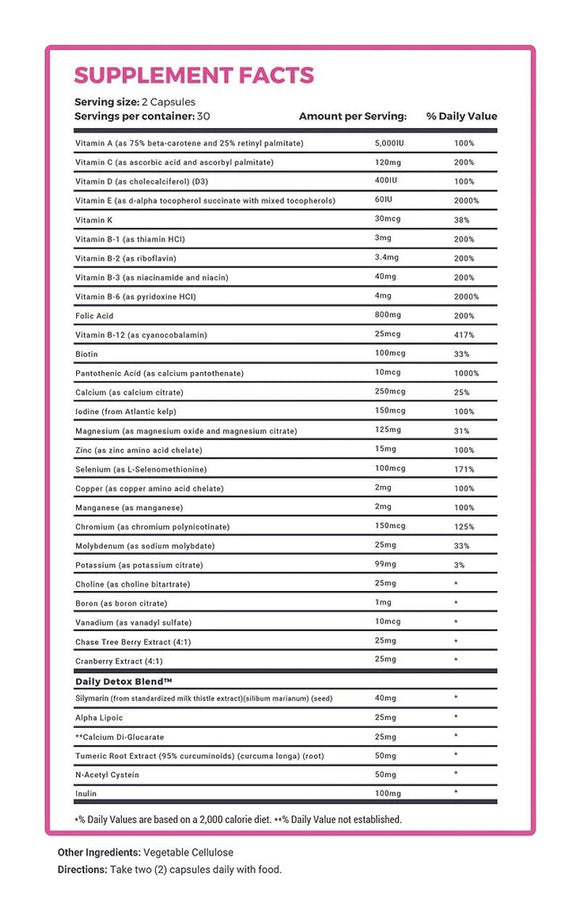 Nutritox Women's Multi-Vitamin 60 Veg Caps|Lowcostvitamin.com|Women' Health