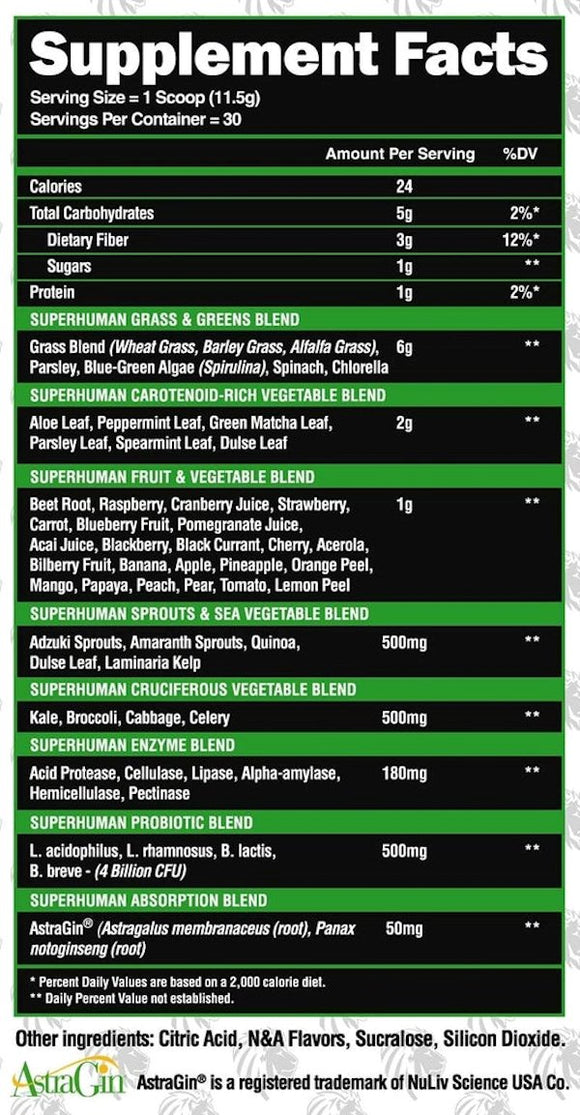 Alpha Lion SuperHuman Greens 40+ Powerful Superfood Blend|Lowcostvitamin.com|Greens - Superfoods