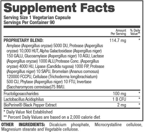 Top Secret Digestive Enzymes 90 VCaps|Lowcostvitamin.com|Digestion