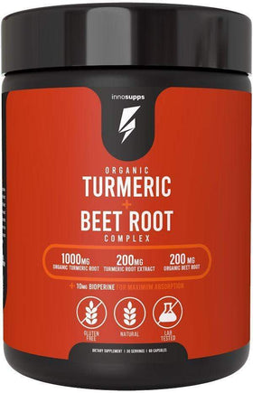 Inno Supps Organic Turmeric + Beet Root 60 caps|Lowcostvitamin.com|Joint Support