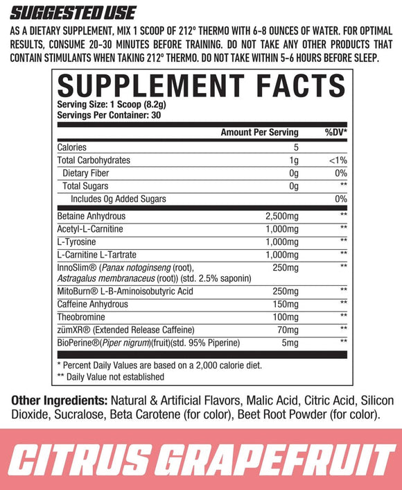 Axe & Sledge 212 Thermo High Powered Thermognic 30 Servings|Lowcostvitamin.com|Fat Burner