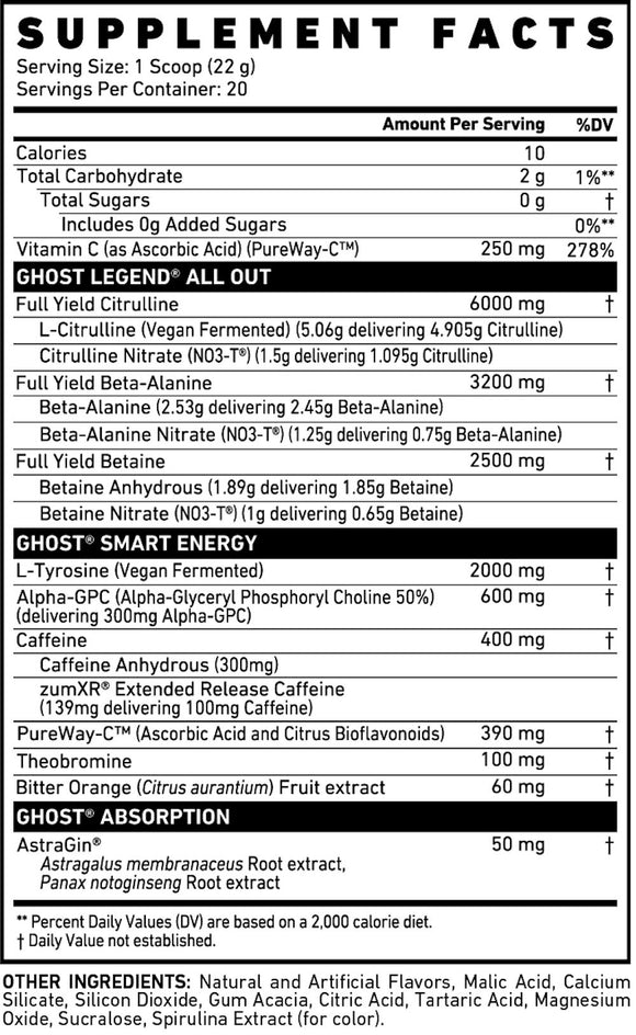 Ghost Legend All Out Pre-Workout|Lowcostvitamin.com|Pre-Workout
