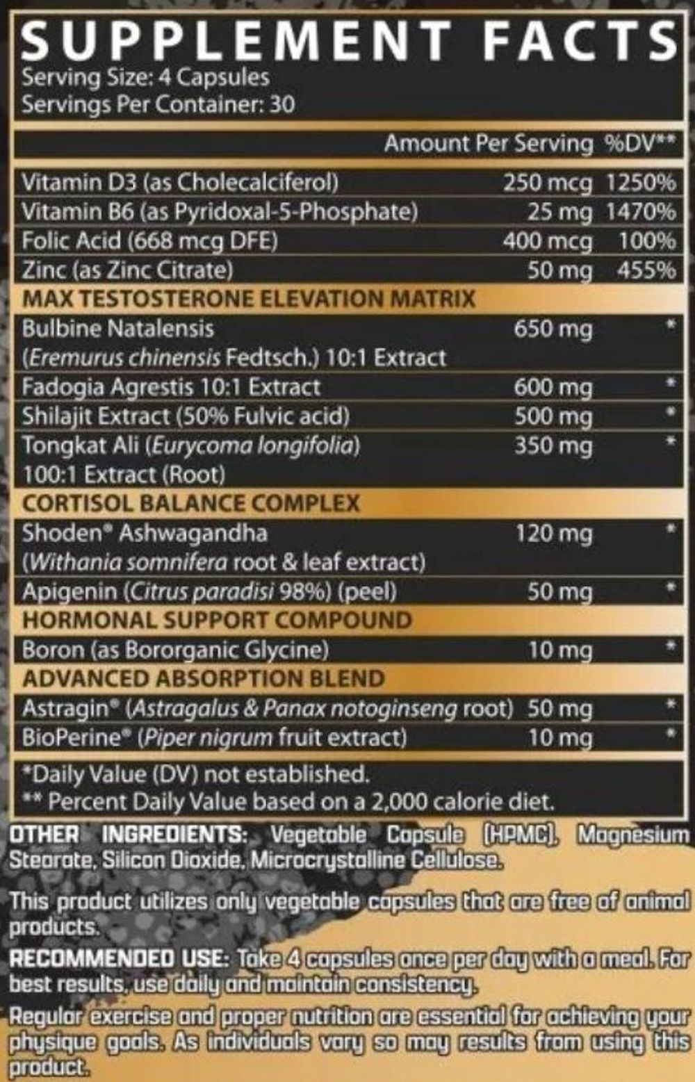 Nutrex Alpha-T Maximum 120 caps fact