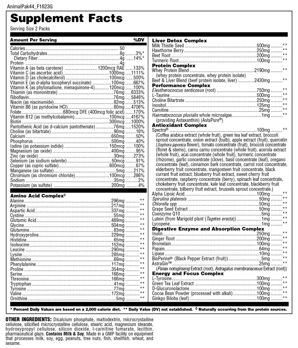 Universal Nutrition Animal Pak 44 Packet|Lowcostvitamin.com|Multi Vitamin