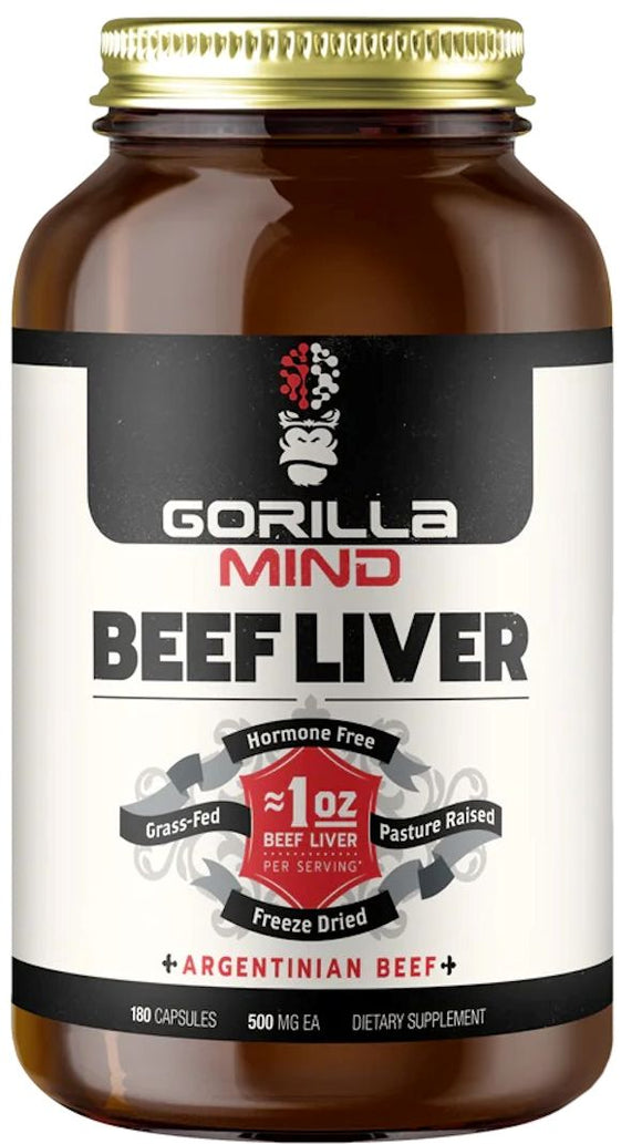 Gorilla Mind Beef Liver 180 Capsules|Lowcostvitamin.com|Protein