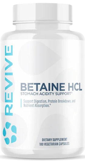 Revive Betaine HCL 180 Veg Capsules|Lowcostvitamin.com|Digestion