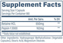 Revive Betaine HCL 180 Veg Capsules|Lowcostvitamin.com|Digestion