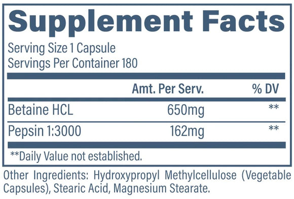 Revive Betaine HCL 180 Veg Capsules|Lowcostvitamin.com|Digestion