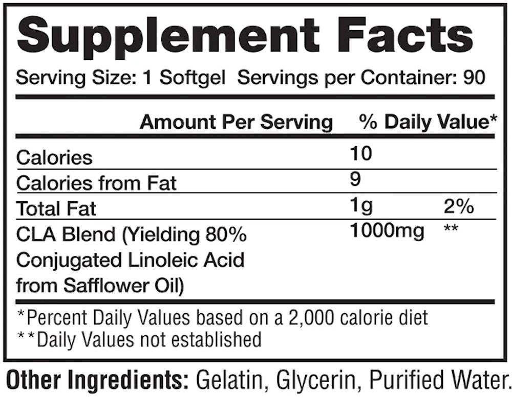 Gaspari Nutrition CLA 90 ct fact