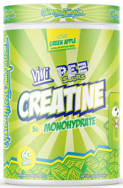 VMI Sports Creatine PEZ Sour Green Apple Cherry Flavored|Lowcostvitamin.com|Creatine