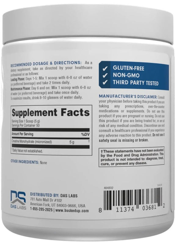 DAS Labs Bucked Up Essentials Creatine Monohydrate|Lowcostvitamin.com|Creatine
