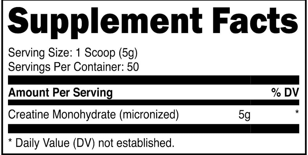 Bucked Up Essentials Creatine Monohydrate fact