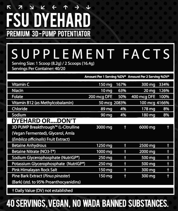 Inspired Nutraceuticals FSU Dyehard Non-Stim Pre-Workout|Lowcostvitamin.com|Pre-Workout