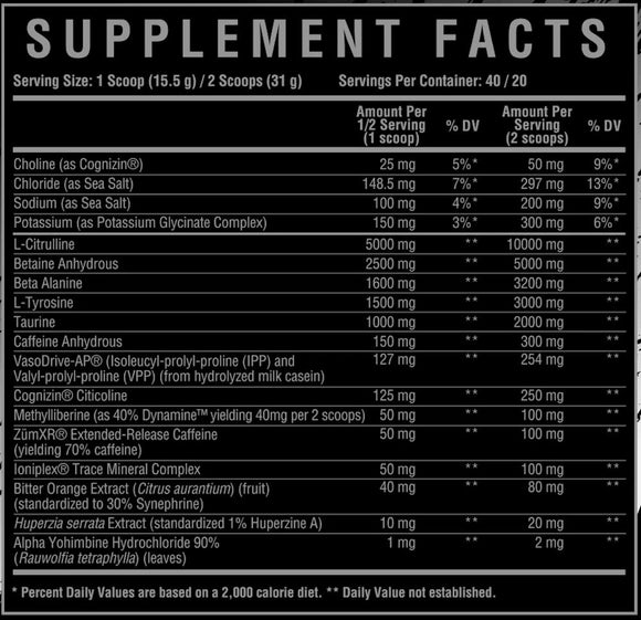 Core Nutritionals FURY BLACK Pre-Workout High Stim|Lowcostvitamin.com|Pre-Workout