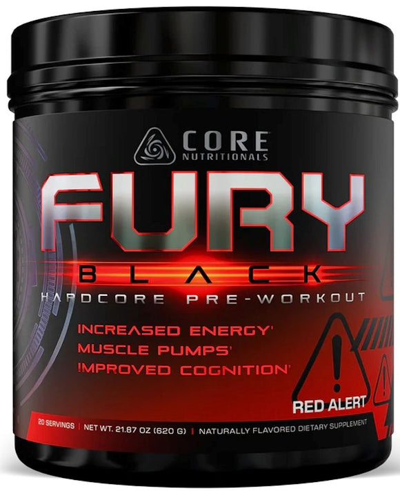 Core Nutritionals FURY BLACK Pre-Workout High Stim|Lowcostvitamin.com|Pre-Workout