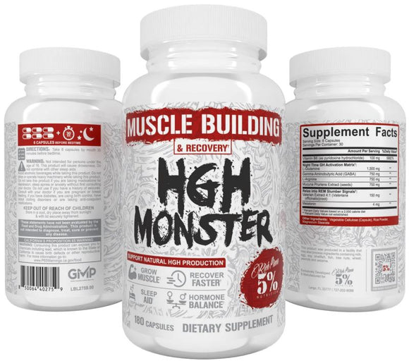 5% Nutrition HGH Monster, Muscle Building & Recovery, 180 Caps|Lowcostvitamin.com|Recovery