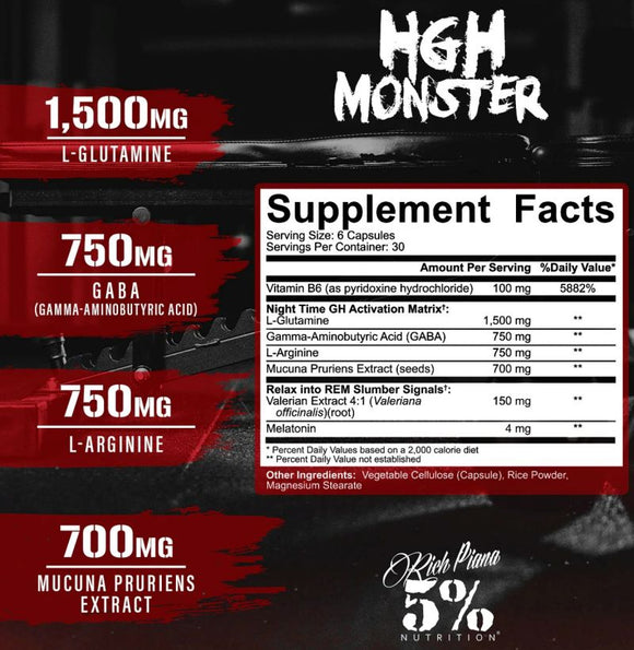 5% Nutrition HGH Monster, Muscle Building & Recovery, 180 Caps|Lowcostvitamin.com|Recovery