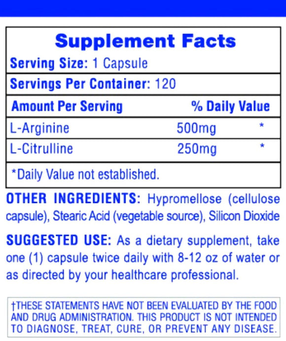 Hi-Tech Pharma  |  L-Arginine + L-Citrulline  | 120 Caps