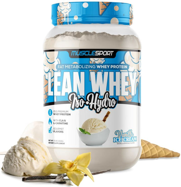 MuscleSport Lean Whey Iso-Hydro Strawberry Ice Cream 2 lbs|Lowcostvitamin.com|Protein