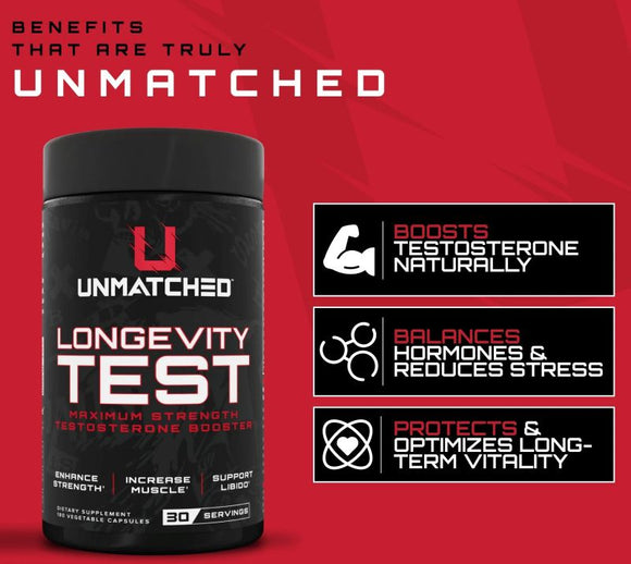 Unmatched Longevity Test 180 Caps|Lowcostvitamin.com|Test Booster