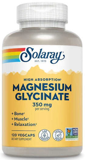 Solaray Magnesium Glycinate 120 Capsules|Lowcostvitamin.com|Recovery
