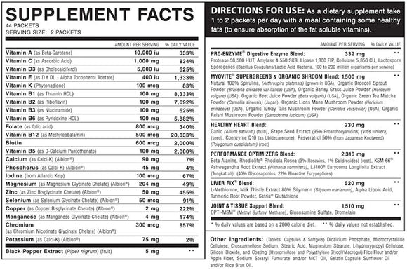 Myogenix MyoVite 44 packets|Lowcostvitamin.com|Multi Vitamin