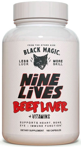 Black Magic Nine Lives Beef Liver+ Vitamins 160 Caps|Lowcostvitamin.com|Muscle Builder