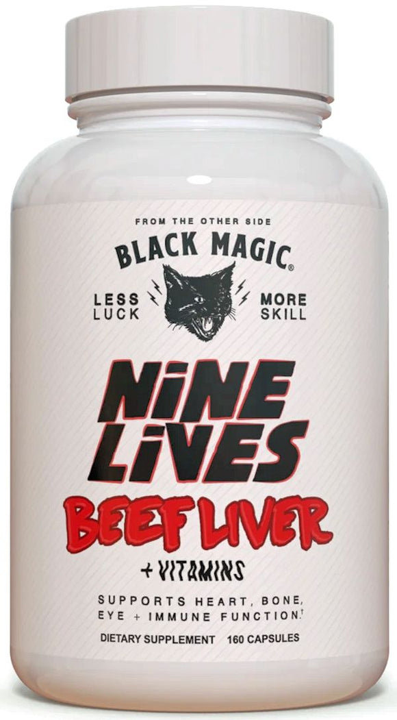Black Magic Nine Lives Beef Liver+ Vitamins 160 Caps|Lowcostvitamin.com|Muscle Builder