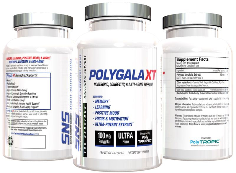 Serious Nutrition Solutions Polygala XT 180 Veg bottles