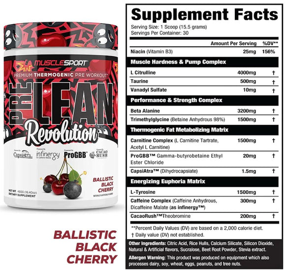 MuscleSport PreLean Revolution, Thermogenic, Pre-Workout|Lowcostvitamin.com|Pre-Workout