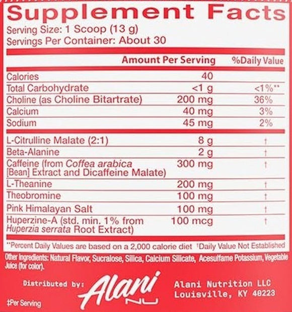 Alani Nu Pre-Workout+ 30 Servings|Lowcostvitamin.com|Pre-Workout