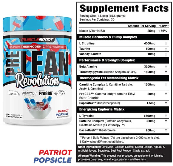 MuscleSport PreLean Revolution, Thermogenic, Pre-Workout|Lowcostvitamin.com|Pre-Workout