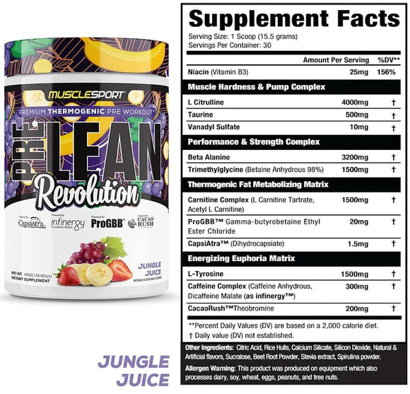 MuscleSport PreLean Revolution, Thermogenic, Pre-Workout|Lowcostvitamin.com|Pre-Workout