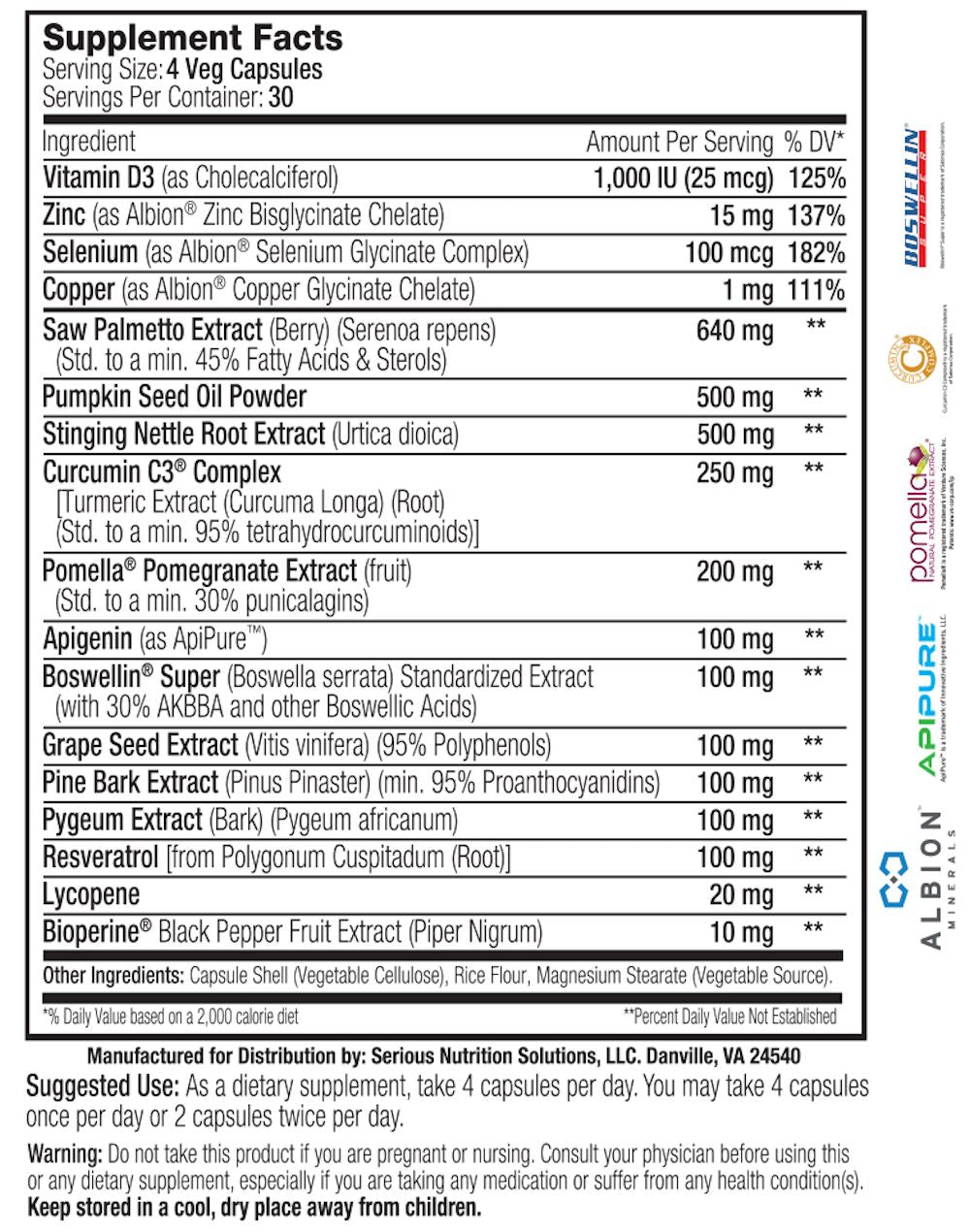 Prostate Support XT SNS fact