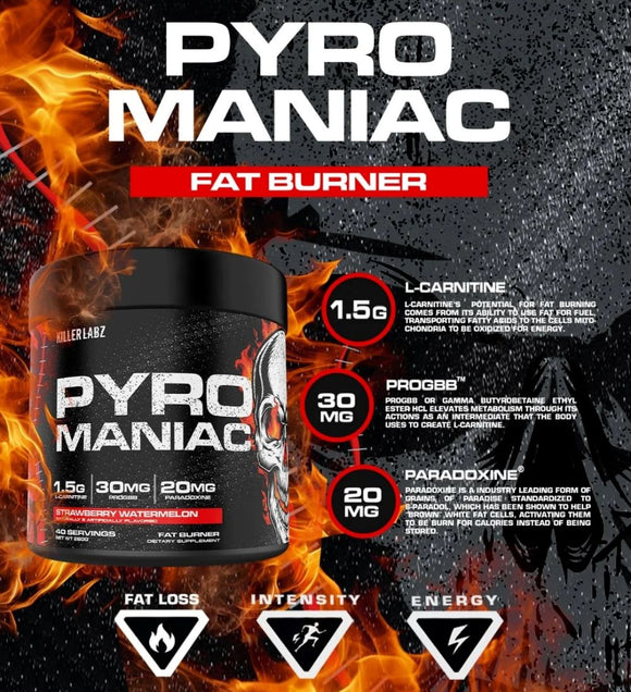Killer Labz, Pyro, Maniac, Hardcore, Fat Burner, Pre-Workout