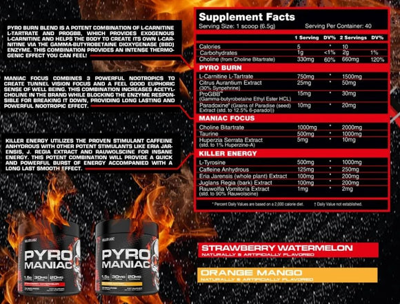 Killer Labz, Pyro, Maniac, Hardcore, Fat Burner, Pre-Workout