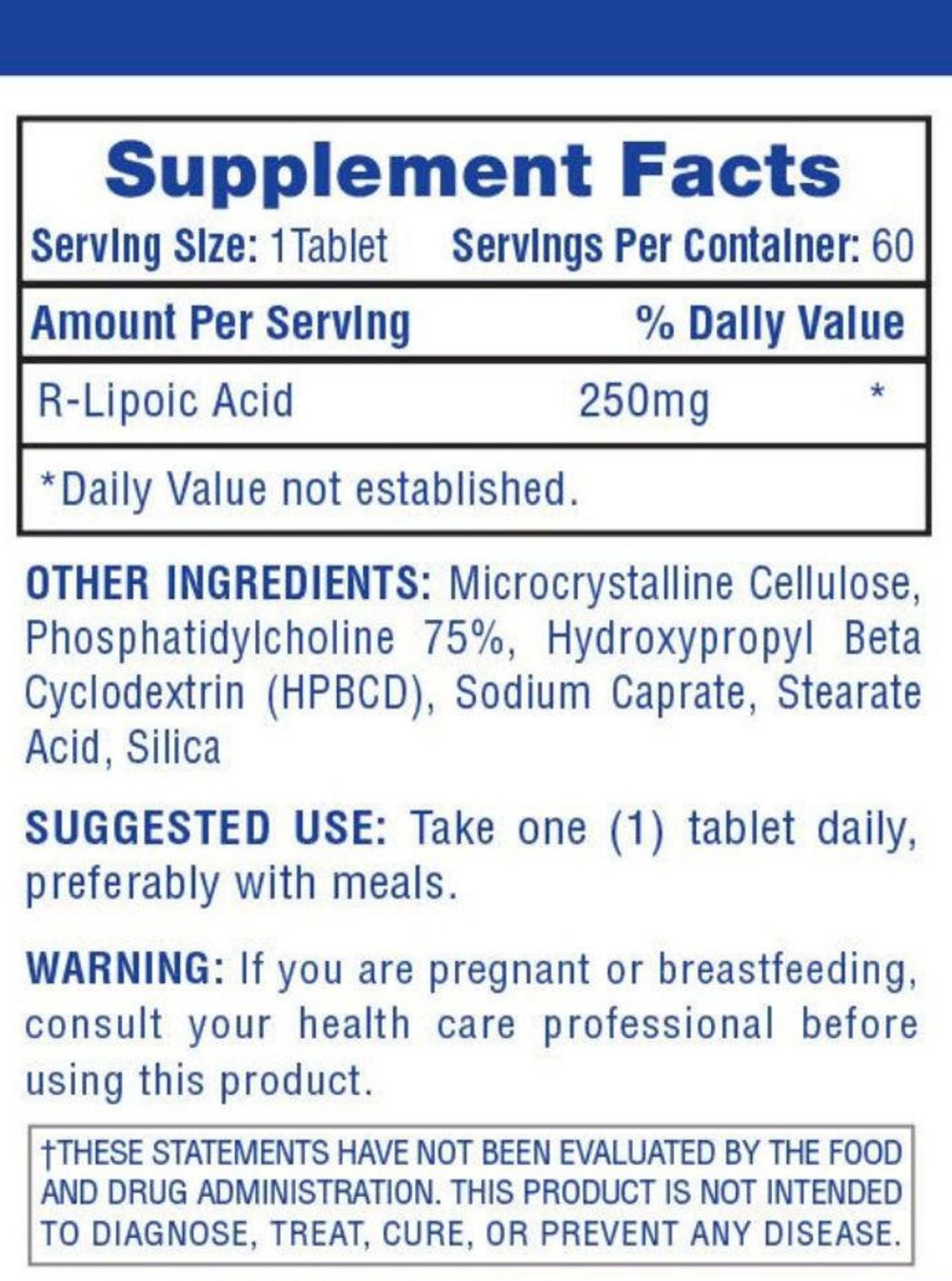 Hi Tech Pharmaceuticals R-ALA R-Lipoic Acid|Lowcostvitamin.com|Sugar Control