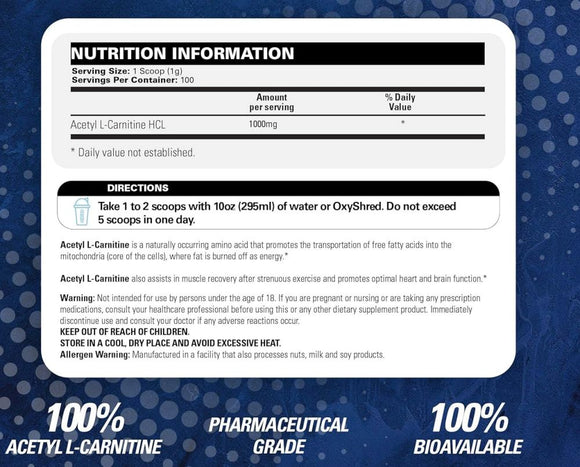 EHPLabs Acetyl-L-Carnitine 100 Servings