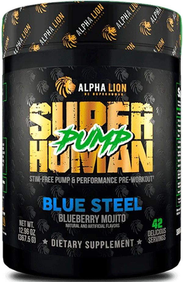 Alpha Lion SuperHuman Pump Non-Stim Pumps & Performance blue