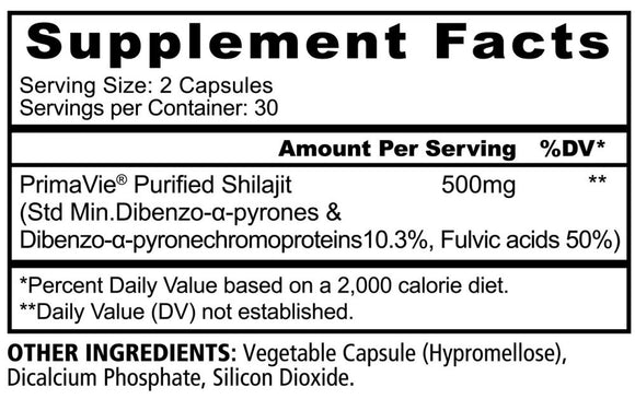 Panda Supps Shilajit, 50% fulvic acid 60 Veg Caps|Lowcostvitamin.com|Health