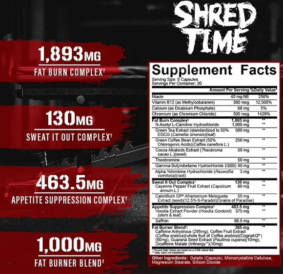 5% Nutrition Shred Time Thermogenic Fat Burner 180 Caps