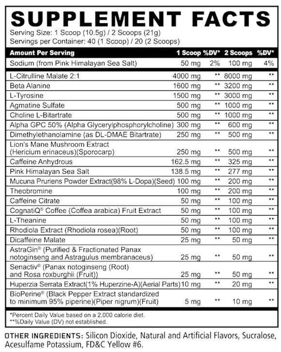 Panda Supps Skull Pre Workout 40 servings|Lowcostvitamin.com|Pre-Workout
