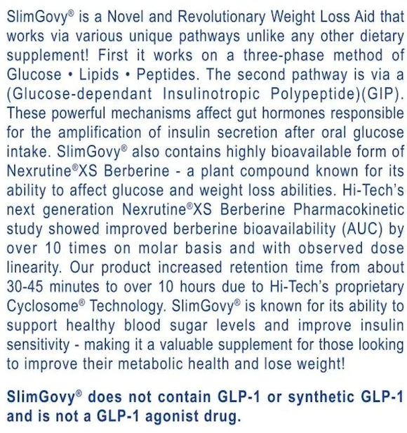 Hi-Tech SLIMGOVY, REVOLUTIONARY WEIGHT LOSS Support!|Lowcostvitamin.com|Fat Burner