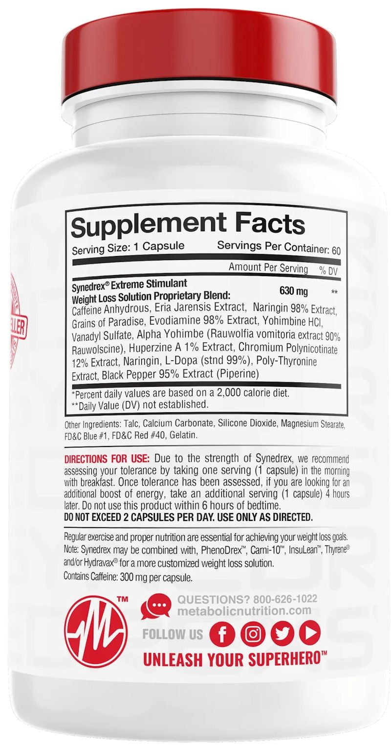 Metabolic Nutrition Synedrex Fat Burner 60 caps Free Leanx4|Lowcostvitamin.com
