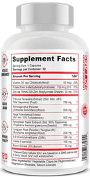 Panda Supps TEST Testosterone Booster 120 Capsules|Lowcostvitamin.com|Test Booster